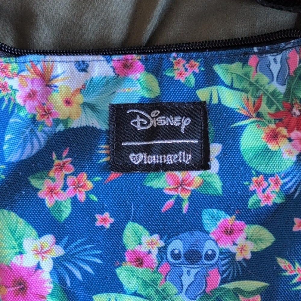 Loungefly Disney Stitch Blue Floral Crossbody Bag - Picture 2 of 5